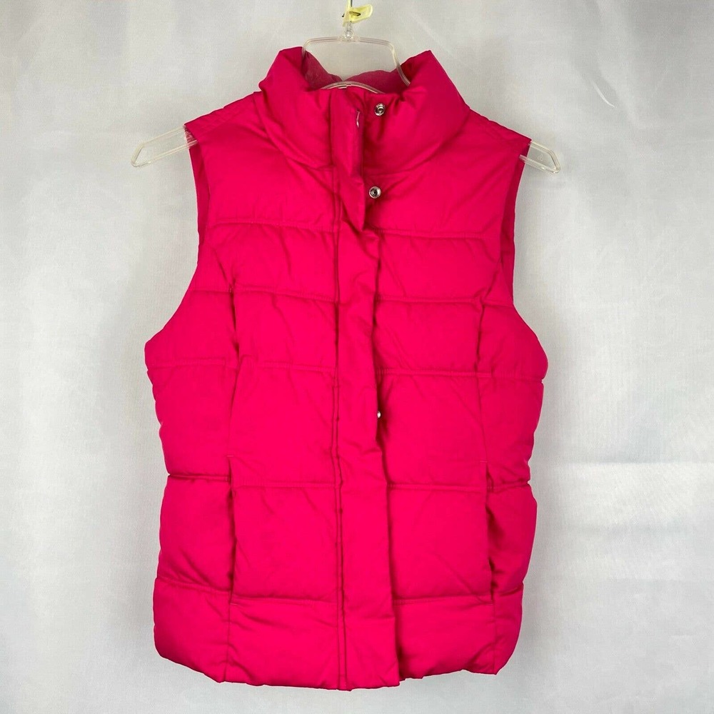 Gap Lipstick Red Puffer Vest Size XS Zip Button